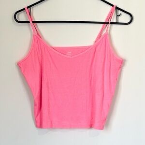 Aerie Real Soft Ribbed Cropped Women's Tank Top in Pink - Size: Extra Large